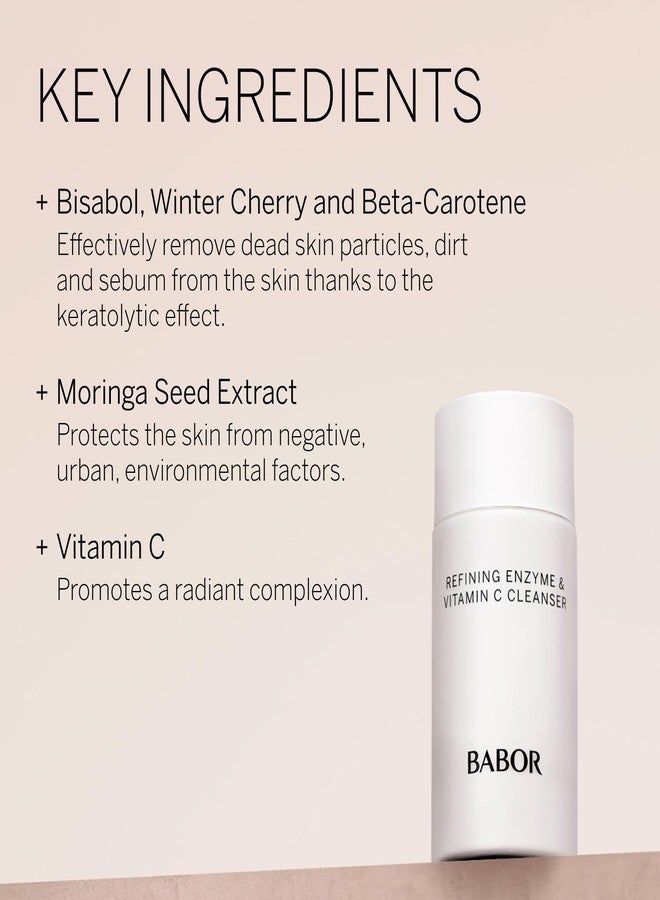 بابور غسول بابور المنقي بالإنزيمات وفيتامين سي، غسول بودرة إنزيمي للسفر، غسول مقشر للوجه، مقشر لطيف للوجه لتفتيح وتوحيد لون البشرة، 0.5 أونصة - Image 3